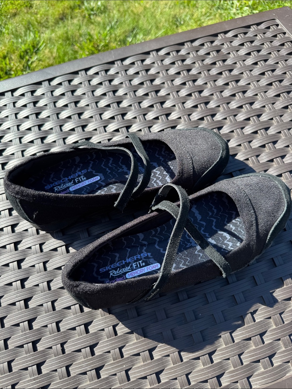 Skechers Black Mary Jane Flats with Cross Strap